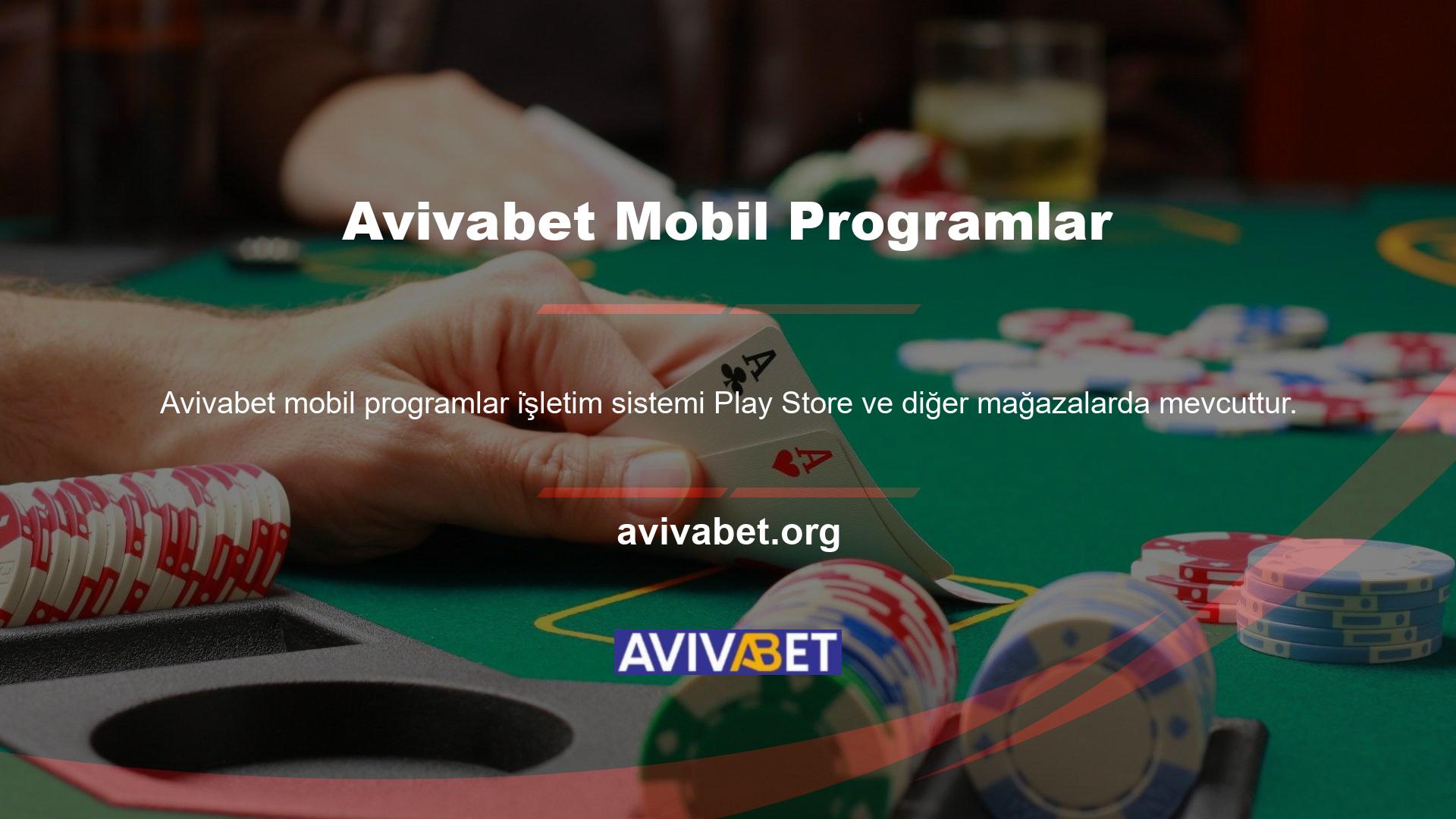 Artık Avivabet mobil uygulaması olan Web Sitesi Operatörü mobil programı o ücretli uygulamalardan biri değil